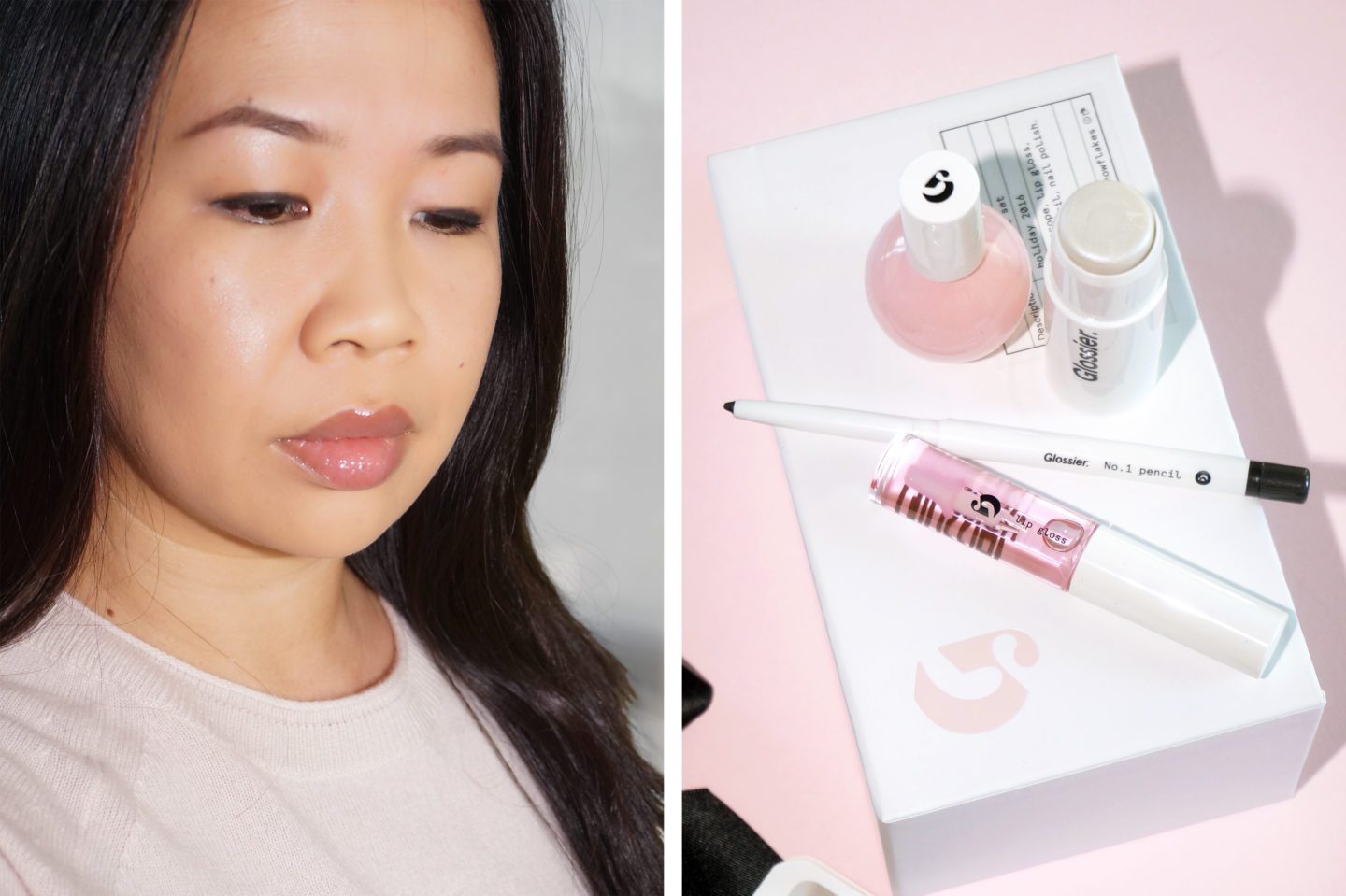 Glossier Black Tie Set Beauty Look