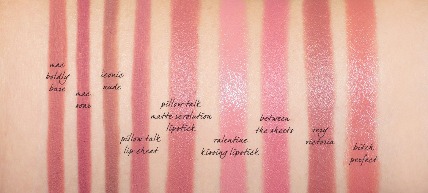 Charlotte Tilbury Pillow Talk and Valentine Comparison Swatches | Skin Glow Find