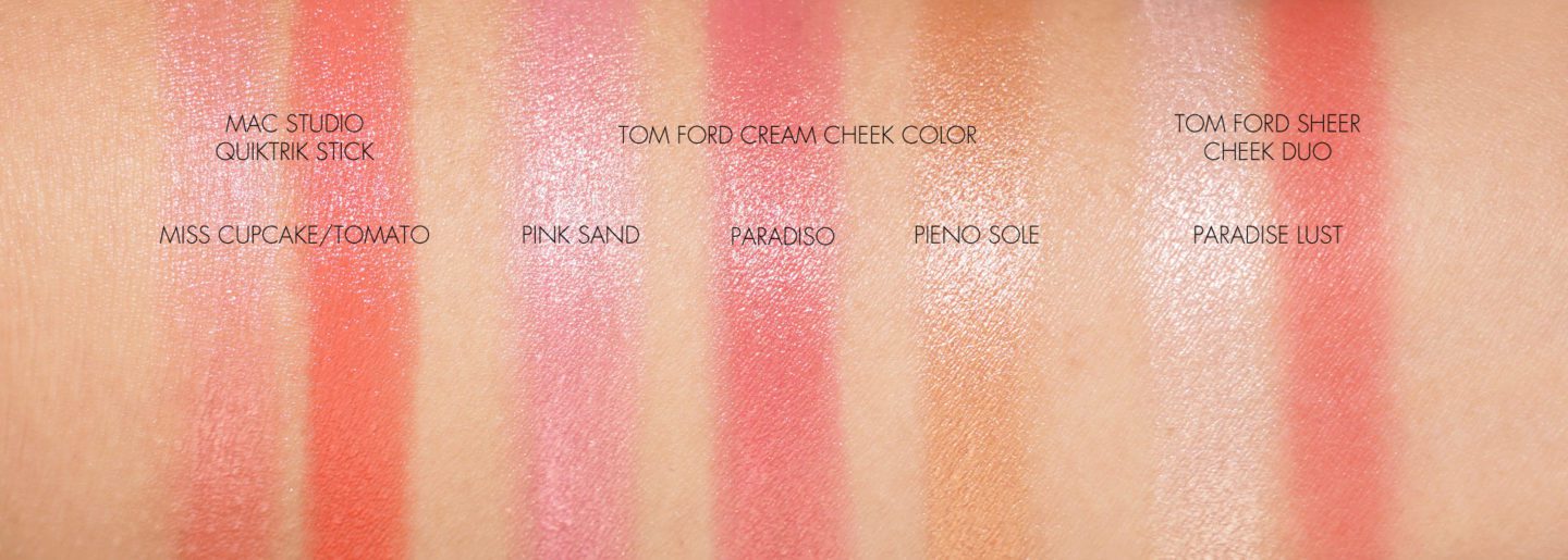 Tom Ford Pink Sand v Paradiso Cream Cheek Color comparisons | Skin Glow Find