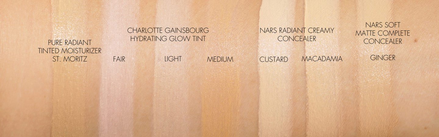 NARS Hydrating Glow Tint Swatches Fair, Light, Medium | Skin Glow Find