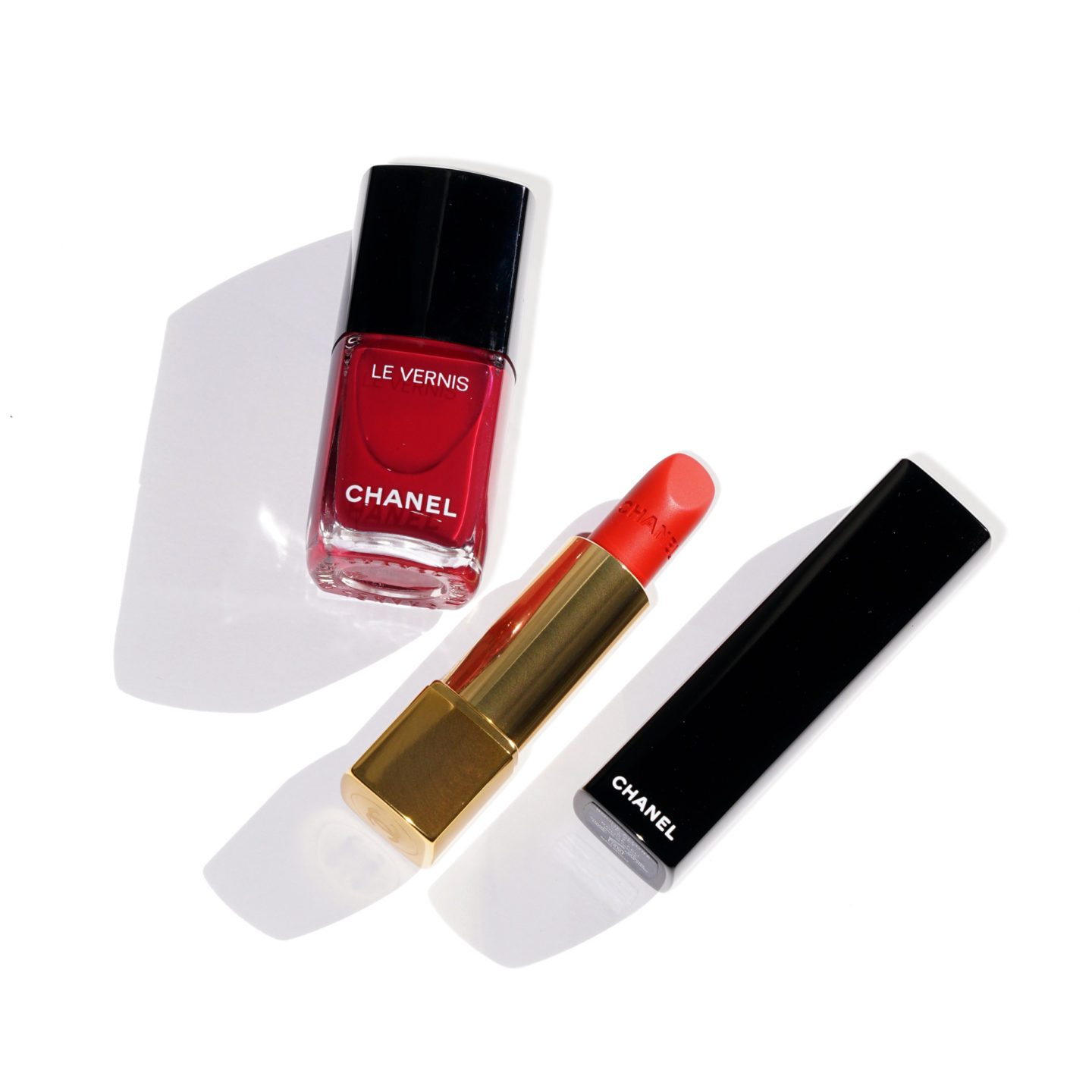 Chanel Le Vernis Shantung and Rouge Allure Velvet Rouge Feu