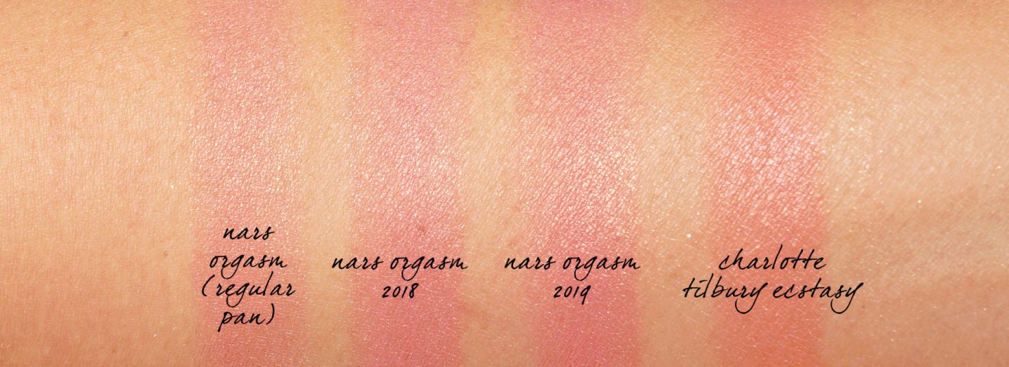 NARS Orgasm Blush swatches