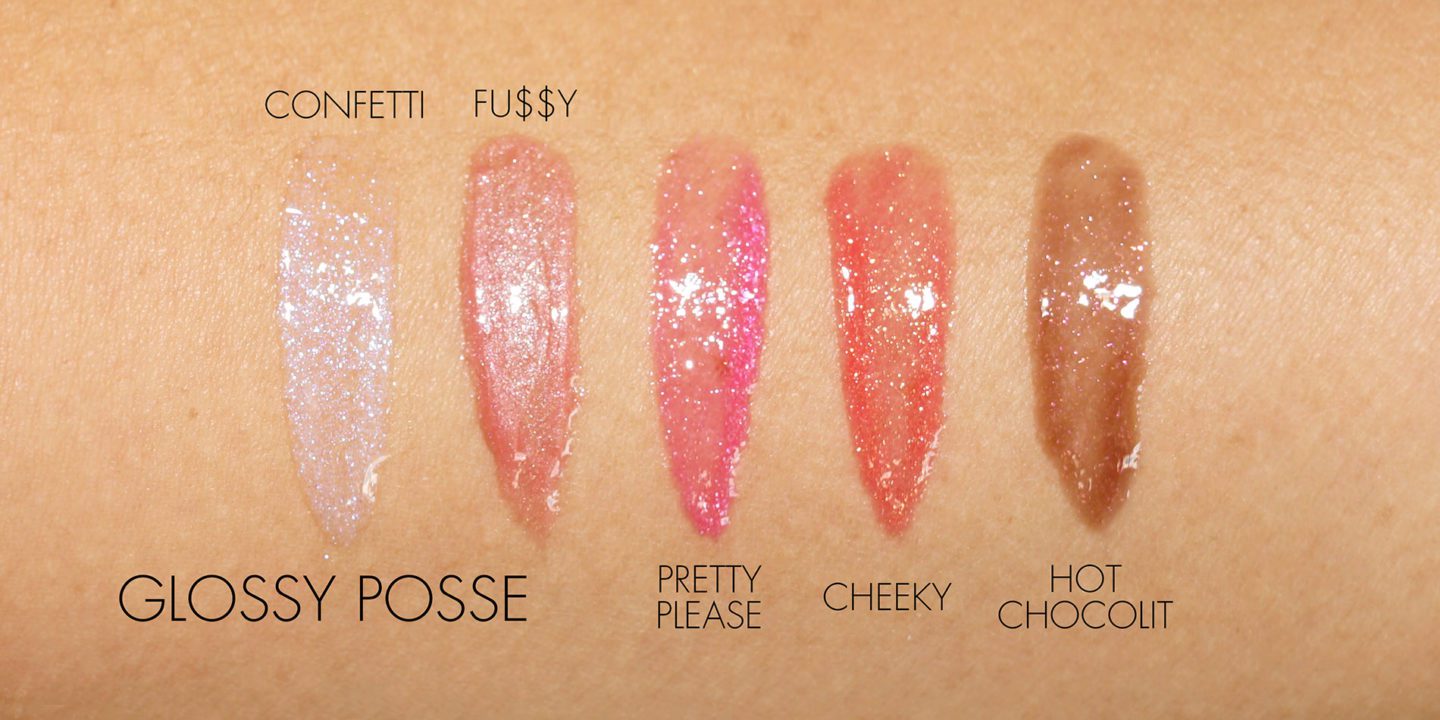 Fenty Glossy Posse Lip Gloss Set Holiday 2019 swatches