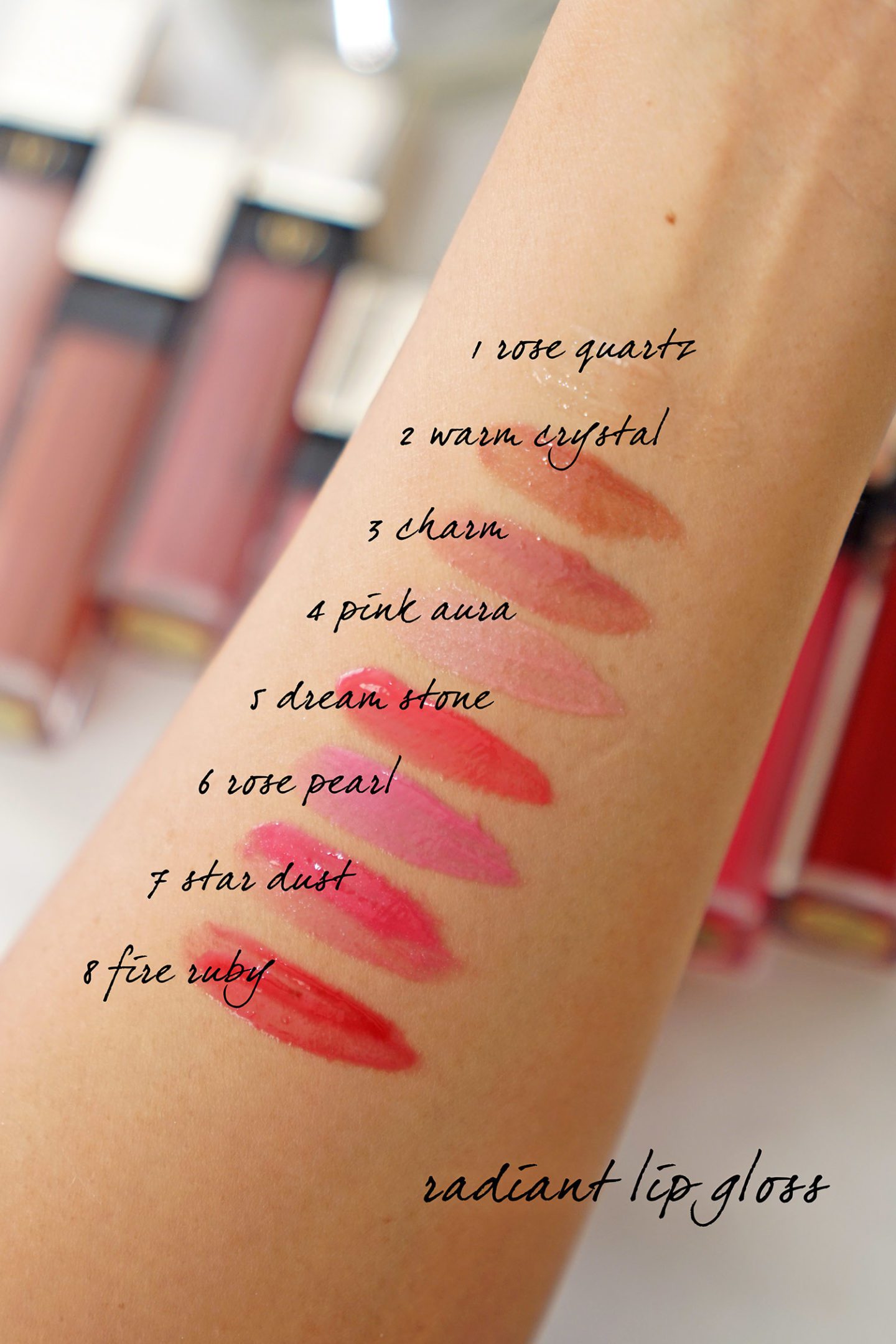 Cle de Peau Radiant Lip Gloss swatches