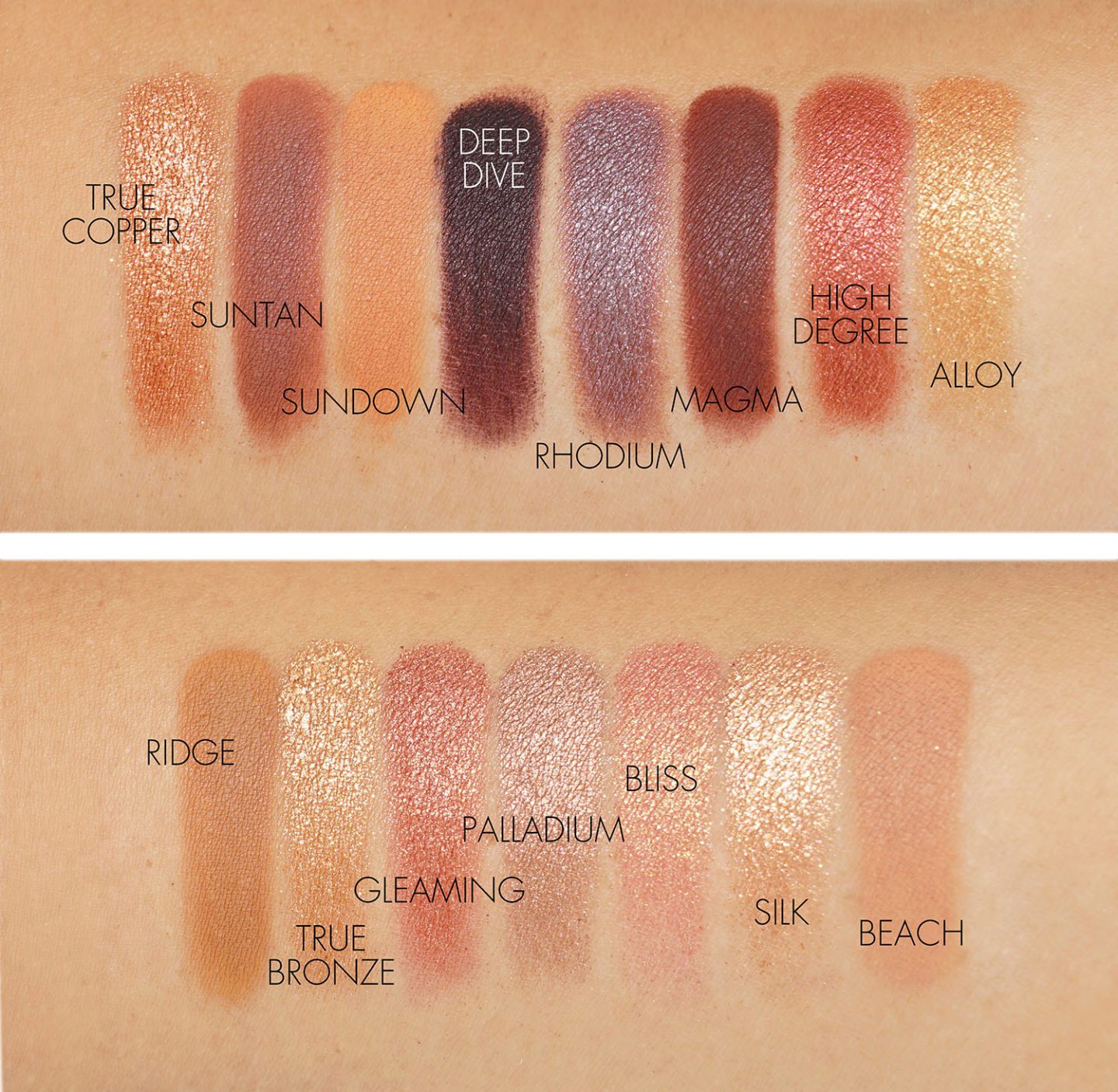 Natasha Denona Bronze Eyeshadow Palette swatches