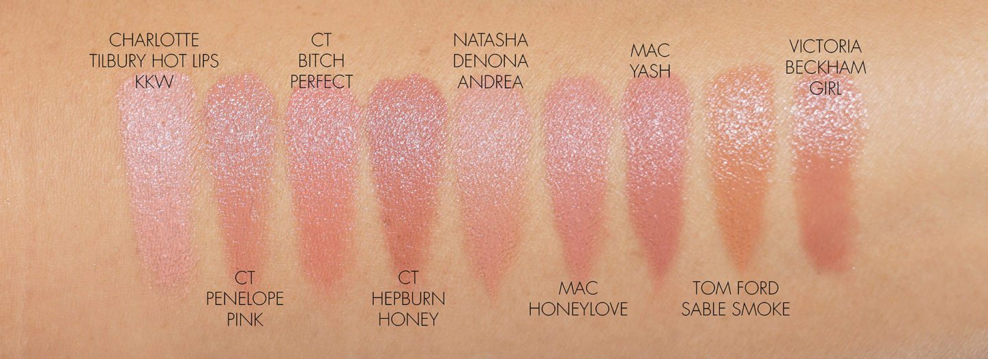 Natasha Denona Andrea Lipstick swatch comparisons | Skin Glow Find