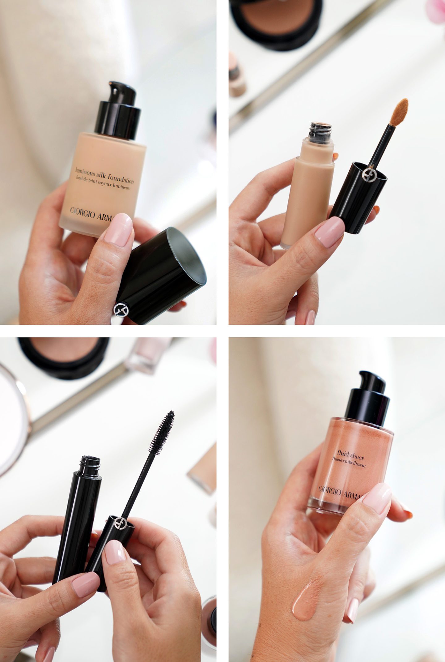 Armani Makeup Staples: Luminous Silk Foundation, Concealer, Eyes to Kill Mascara, Fluid Sheer