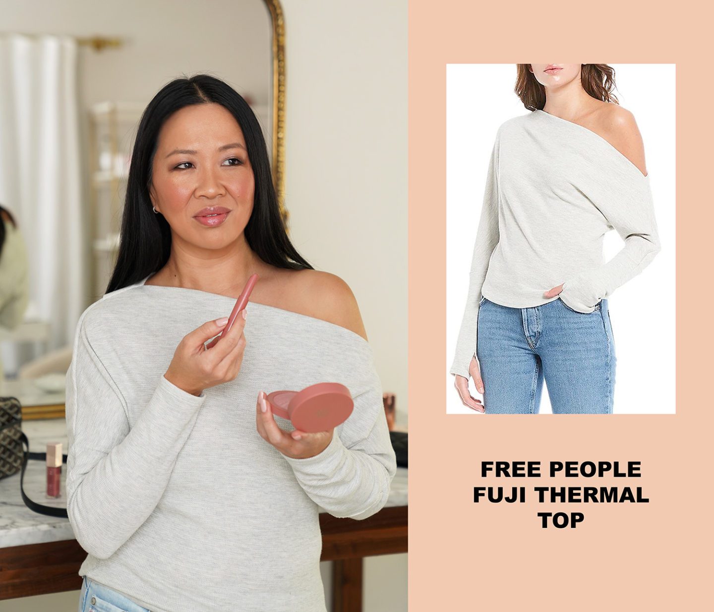 Free People Fuji Thermal Off Shoulder Top