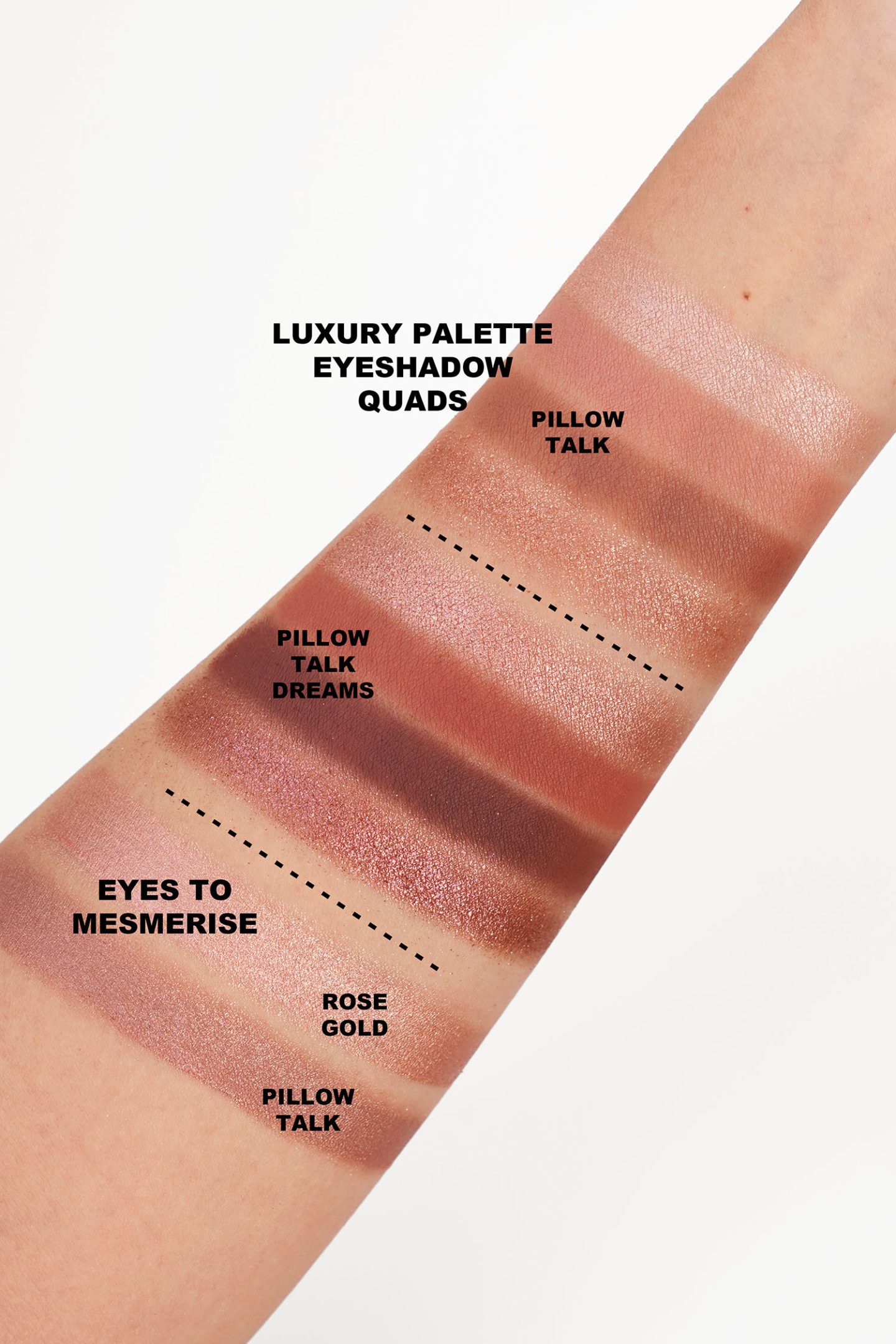 Charlotte Tilbury Luxury Eye Palette ($53) in Pillow Talk Dreams swatches