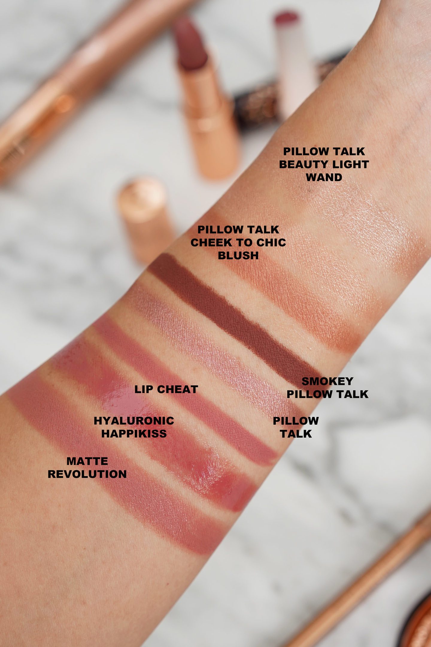 Charlotte Tilbury Pillow Talk Swatches