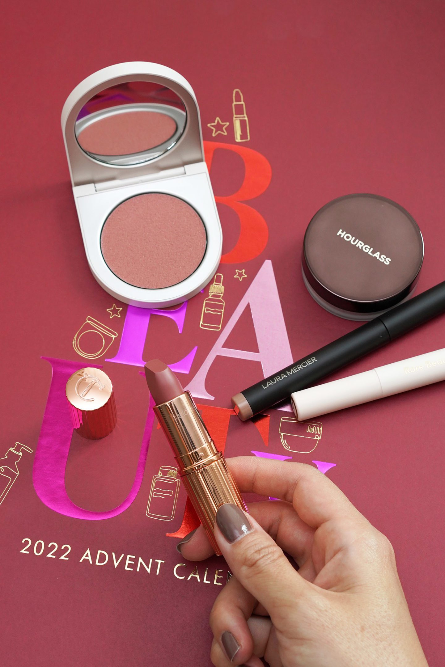 Space NK Advent Calendar 2022 Rose Inc, Charlotte Tilbury, Hourglass, Rare Beauty