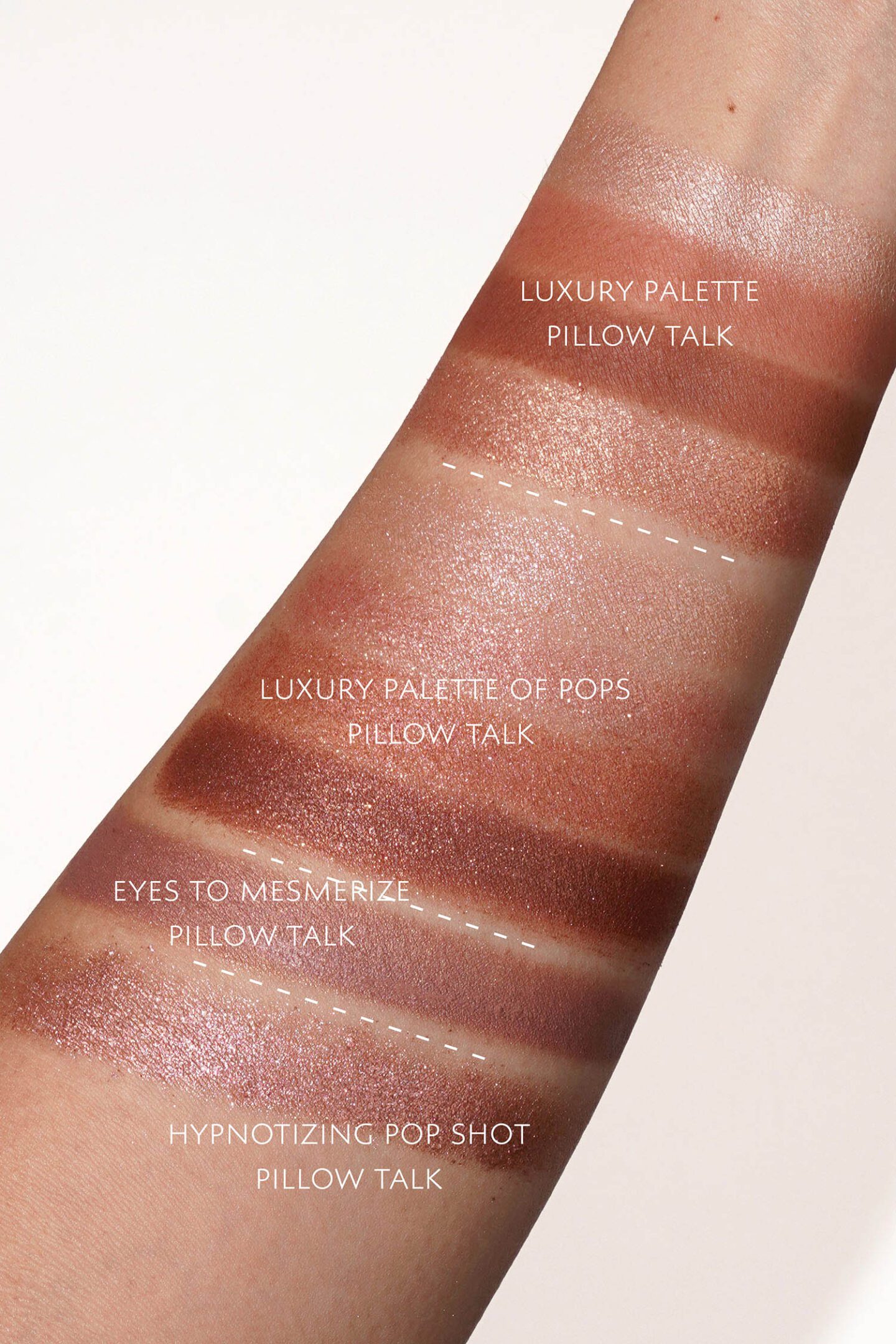 Charlotte Tilbury Pillow Talk swatches eyeshadows