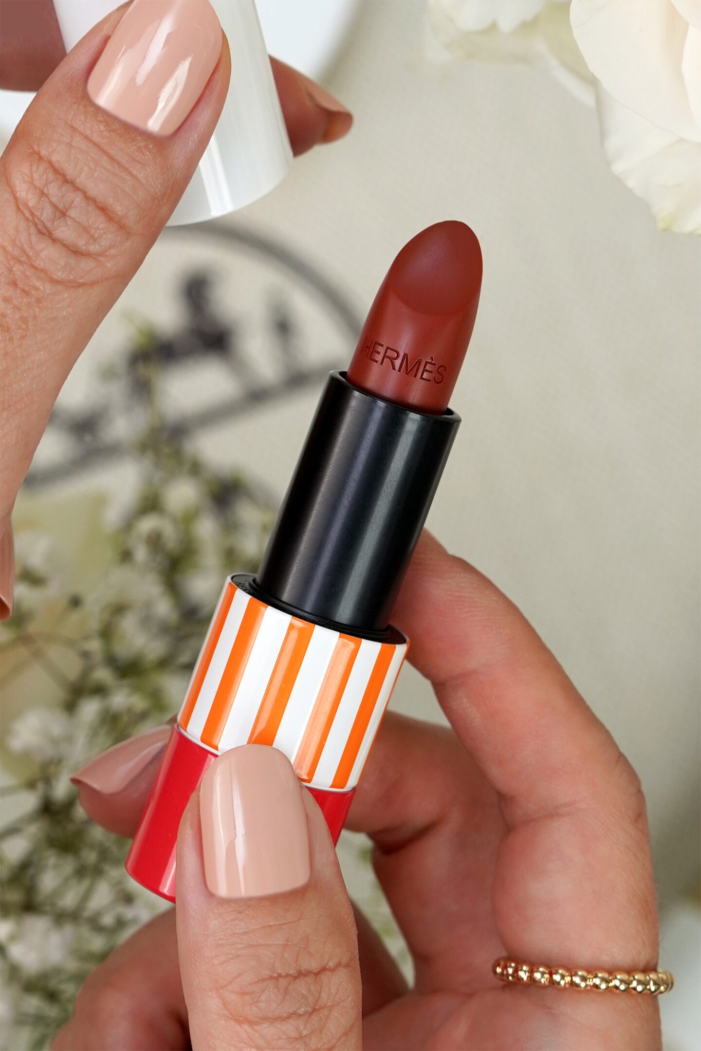 Rouge Hermes Shiny Lipstick 22 Brilliant Brun Yachting 