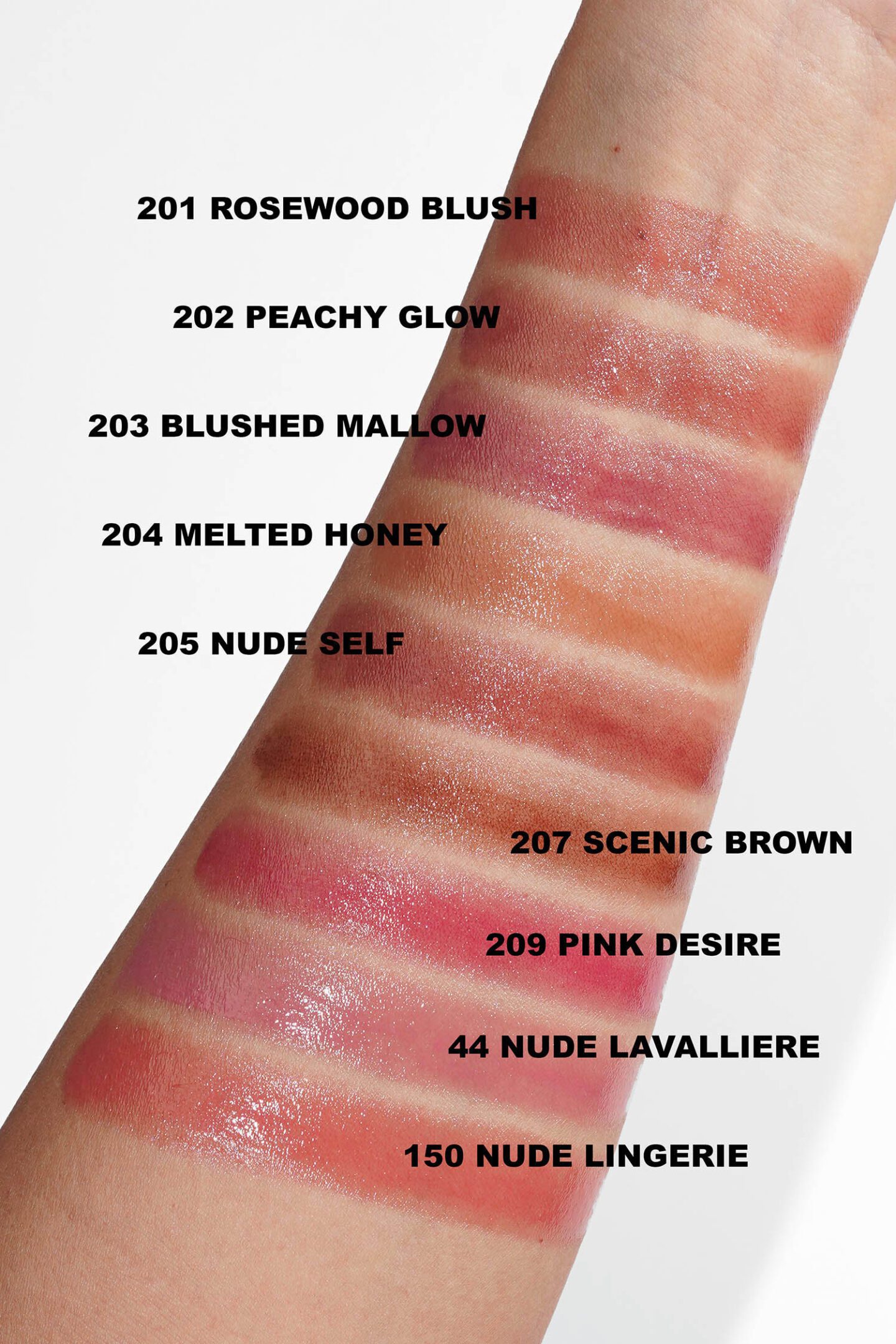 YSL Loveshine Lip Oil Stick swatches