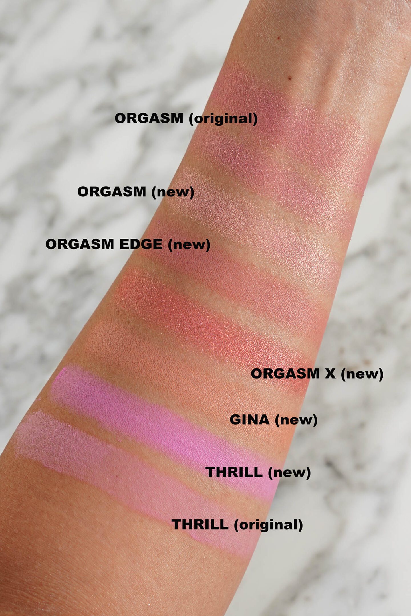 NARS Blush swatches